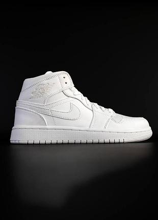 Женские кроссовки nike air jordan 1 high белые, модные и удобные кроссы найк 45