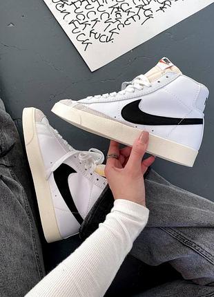 Женские кроссовки nike blazer high белые для женщин повседневные удобные кожа найки блейзер 40