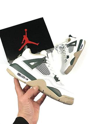 Мужские кроссовки nike air jordan 4 retro белые топовые и долговечные кроссы джордан 4 seafoam 44