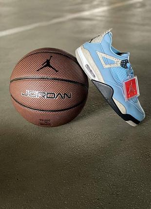 Кроссовки nike air jordan retro 4 для мужчин удобные кожа голубые 40