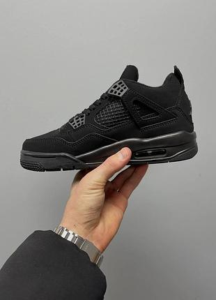 Кроссовки nike air jordan retro 4 для женщин черные кожаные с уникальным стилем 43