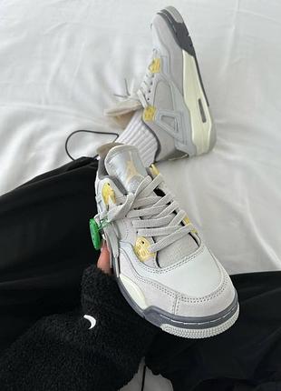 Мужские кроссовки nike air jordan 4 retro белые удобные и долговечные кроссы джордан 4 white 38
