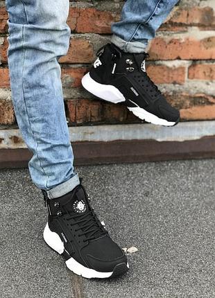 Мужские кроссовки nike huarache x acronym зимние черные утепленные для холодной зимы 41