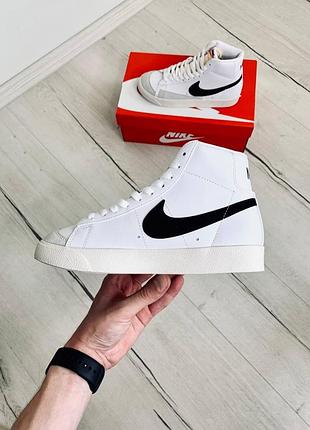 Женские кроссовки nike blazer high для женщин белые найки блейзер удобные кожа повседневные 45
