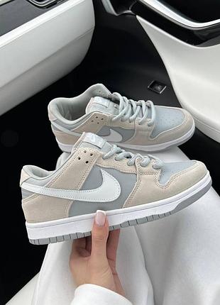 Женские кроссовки nike sb dunk low серые из натуральных материалов найк сб данк лоу найки 38