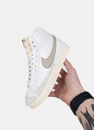 Женские кроссовки nike blazer high белые кожа найки блейзер удобные для женщин повседневные 44