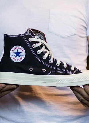 Женские кроссовки converse черные стильные удобные легкие для женщин тканевые конверсы 40