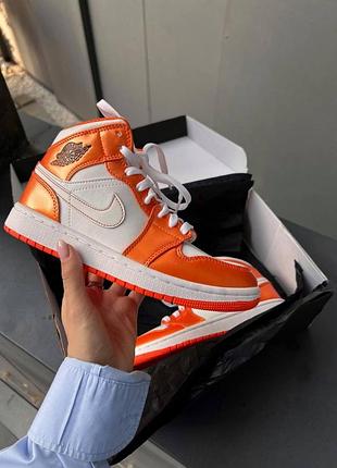 Женские кроссовки nike air jordan 1 high для женщин удобные кожаные белые-розовые кроссы найк аир джордан 39