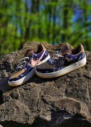 Мужские кроссовки nike air force 1 low travis scott кожаные для прогулок найк 41