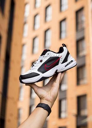 Кроссовки nike air monarch для мужчин кеды найк удобные белые кожа\текстиль 45