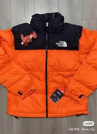Зимний пуховик the north face nuptse 700 orange мужская курточка зе норт фейс оранжевая