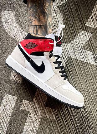 Женские кроссовки nike air jordan 1 high red black white, стильные и практичные кроссы найк джордан 42