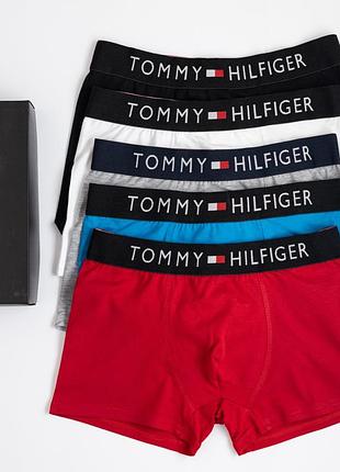Стильные мужские трусы известных брендов tommy ніlfіger крутые повсдневные боксеры хлопок для спорта 5 штуки l