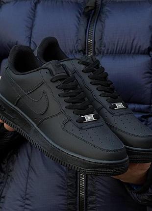 Элегантные женские кроссовки nike air force 1 кожаные черные для города найк 37