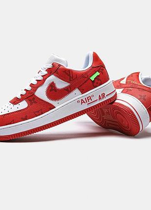 Кроссовки nike air force 1 low красные кожаные для женщин модные и комфортные найк аир форс 1 лоу 38