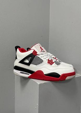 Мужские кроссовки nike air jordan retro 4 белые для мужчин кожаные удобные повседневные джорданы 41