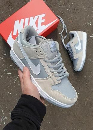Унисекс стильные демисезонные кроссовки nike sb dunk disrupt grey, качественная обувь сб данк кожа/замша 42, 36