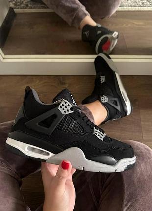Женские кроссовки nike air jordan retro 4 черные универсальные и модные найк 42