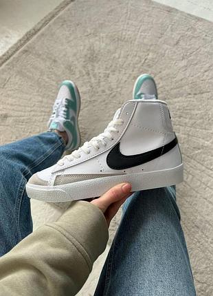 Женские кроссовки nike blazer mid white белые для женщин найки блейзер кожа удобные повседневные 37