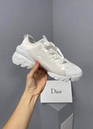 Женские кроссовки dior d-connect sneaker белые кожанные брендовые для женщин люкс кроссы качественные 41