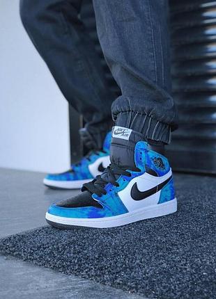 Мужские кроссовки nike air jordan 1 high черно-белые для мужчин найки кожаные джорданы стильные удобные