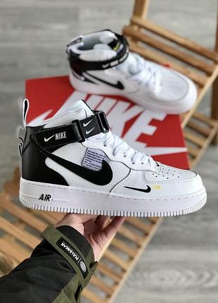 Мужские кроссовки nike air force 1 кроссы найк аир форс 1 для мужчин кеды найк удобные кожа белые 42