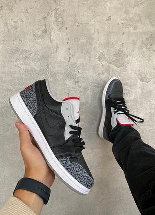 Кроссовки для мужчин nike air jordan low черные удобные кожа найк повседневные 44