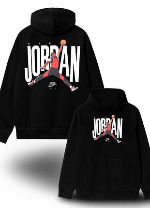 Худи jordan air nike logo унисекс джордан найк толстовка кофта лонгслив черный