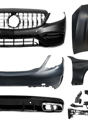 Комплект обвеса с капотом и крыльями (c63 amg) для mercedes c-сlass w205 2014-2021 гг