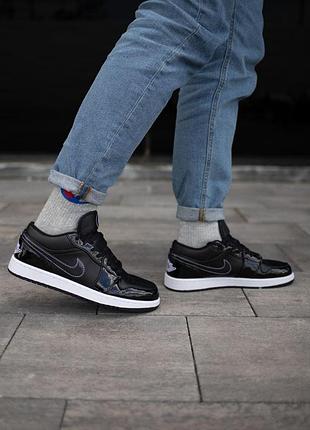 Жіночі кросівки nike air jordan low чорні стильні зручні шкіряні повсякденні для жінок найк джордан