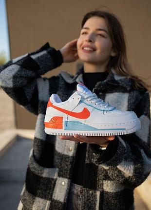 Кроссовки nike air force shadow белые кожаные для женщин стильные повседневные 38
