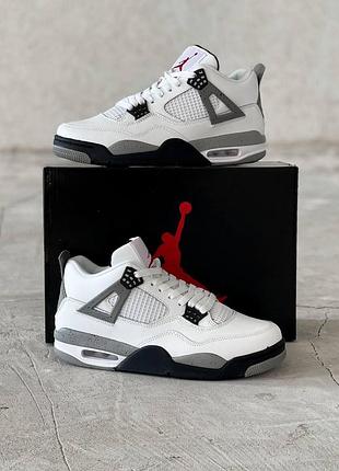Чоловічі кросівки nike air jordan 4 retro білі спортивні та елегантні джордан 4 white
