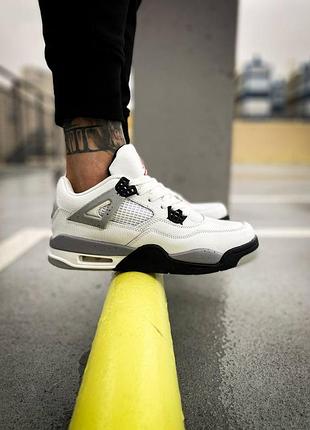 Мужские кроссовки nike air jordan 4 retro white надежные и модные кроссы джордан 4 белые 39