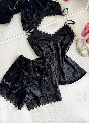 Пижама женская майка и шорти natalie l-xl черный