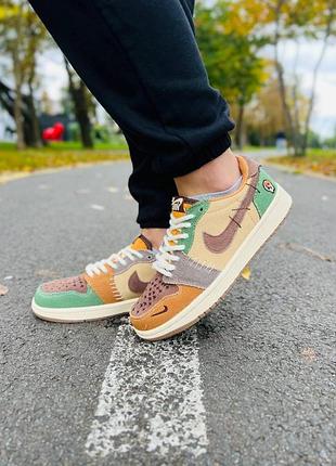 Мужские кроссовки nike air jordan low коричневые кожа удобные для мужчин повседневные 45