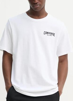 Чоловічі футболки converse all star logo білий унісекс конверс