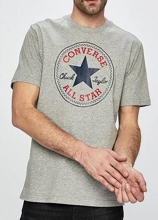 Чоловічі футболки converse all star logo сірий унісекс конверс