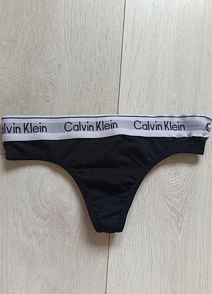 Базовые трусики коттоновые стринги черные бикини спортивные танга calvin klein s c 8 36 44