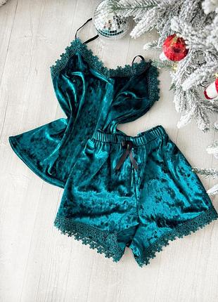 Пижама женская майка и шорти natalie l-xl волна