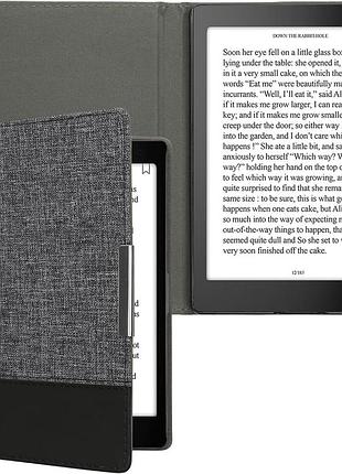Чехол kwmobile, совместимый с kobo aura one — чехол для электронной книги из искусственной кожи и холста —