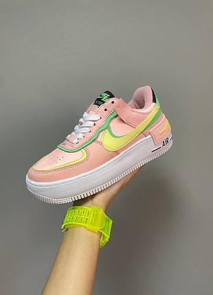 Женские белые кожаные кроссовки nike air force shadow универсальные найк 37