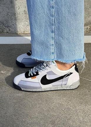 Кроссы nike cortez pegasus для женщин найк кортез удобные повседневные кожа белые с черным 43