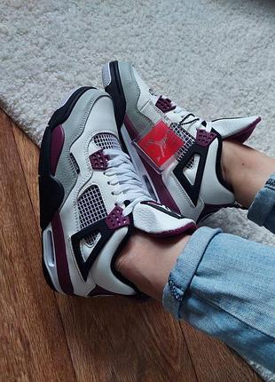 Мужские кроссовки nike air jordan 4 paris-saint germain черные, спортивный стиль и комфорт