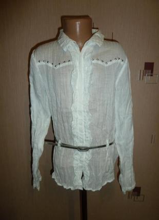Zara новая рубашка зара на девочку , белая блузка 9-10 лет рост 140 см, 100% коттон