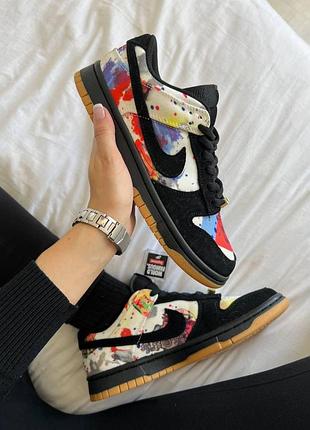Жіночі кросівки nike sb dunk low чорні-білі шкіряні для жінок повсякденні зручні стильні