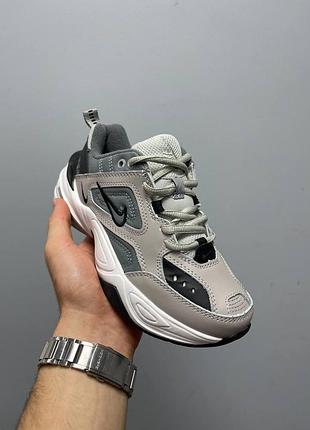 Женские кроссовки nike m2k tekno кроссы найк текно для женщин белые кожаные повседневные удобные найки 46