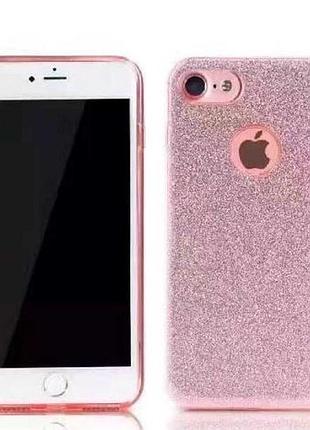 Силиконовый чехол glitter для iphone 7 розовый remax 700203