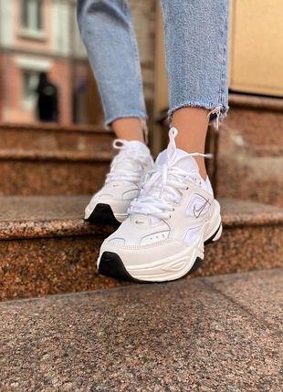 Женские кроссовки nike m2k tekno кроссы найк текно для женщин найки удобные повседневные белые кожаные 44
