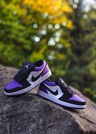Кроссовки nike air jordan low для мужчин повседневные черные кожа удобные 45