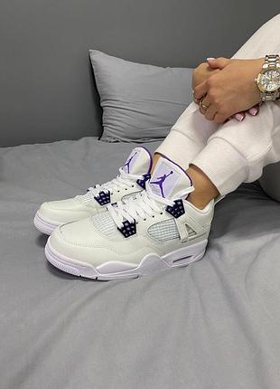 Женские кроссовки nike air jordan retro 4 белые элегантные и практичные найк 38